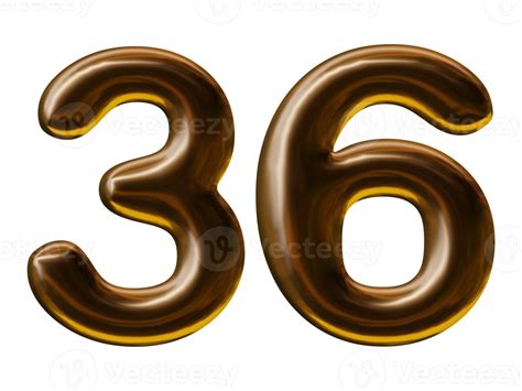 Number 36 Design In 3d Render 19552812 Png