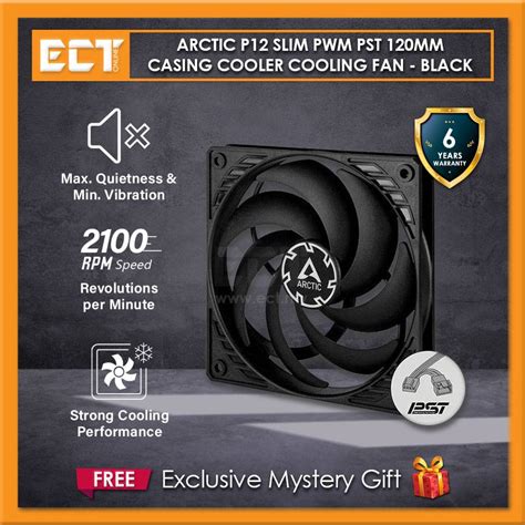 Arctic P Slim Pwm Pst Mm Casing Cooler Cooling Fan Black