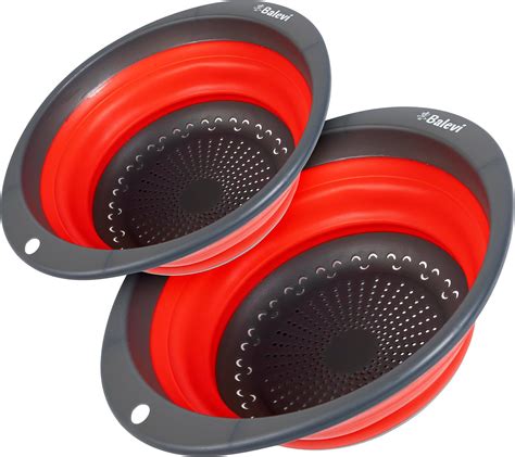 Amazon Collapsible Colander And Funnel Stainless Steel Meets Red