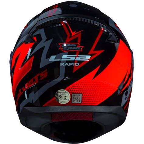 Capacete Ls Ff Rapid Tagline Preto Cinza Laranja Grid Motors