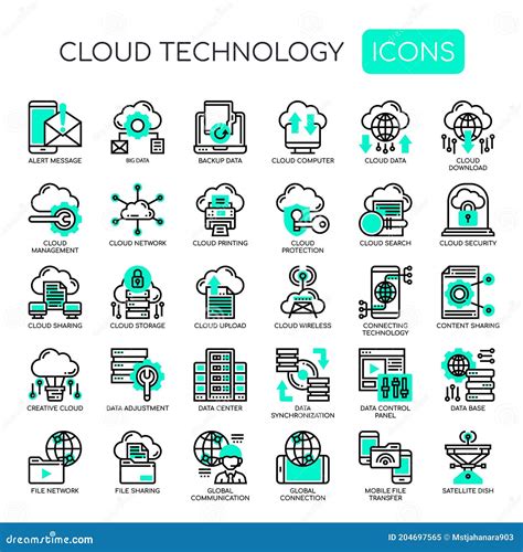 Gratwanderung Der Wolkentechnologie Und Perfekte Symbole Des Pixels