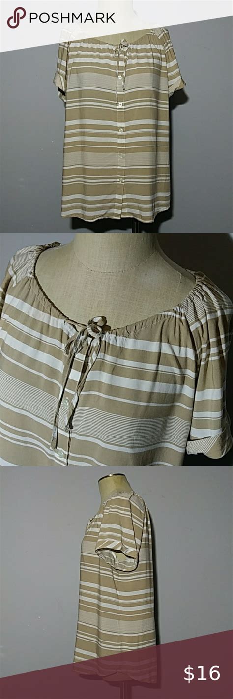 Croft And Barrow Striped Blouse Large Striped Blouse Striped Clothes