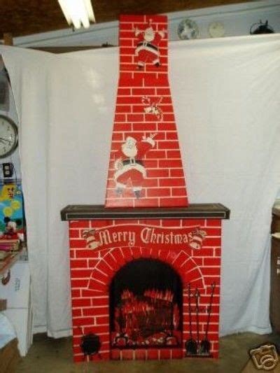 Vintage Christmas Cardboard Chimney Fireplace Vintage