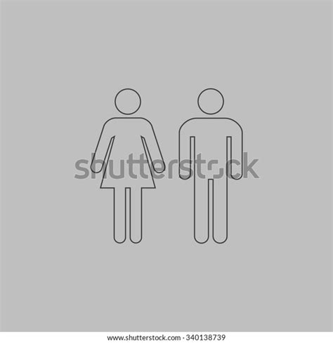 Man Woman Toilet Restroom Outlne Vector Stock Vector Royalty Free