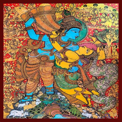 Radha Krishna Kalamkari Painting - directcreate.com