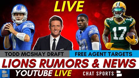 Lions Live News Rumors Todd McShays Mock Draft 2022 NFL Free Agent