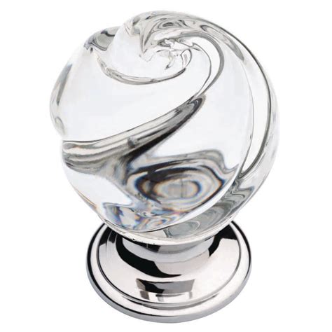 Liberty 1 35 In Chrome And Clear Swirled Glass Cabinet Knob Dc2754853 The Home Depot