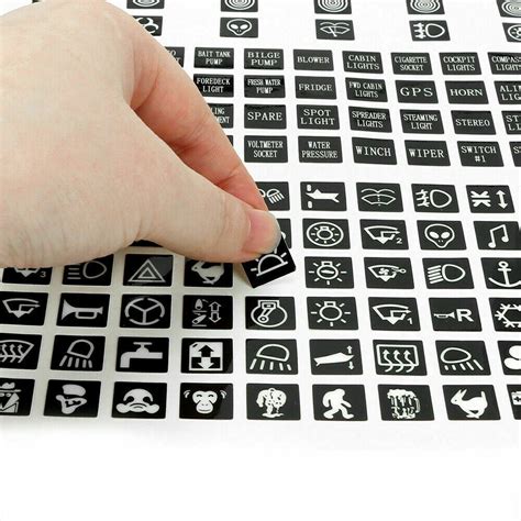 Rocker Switch Label Decal Panel Circuit Sticker Car Marine Boat Truck