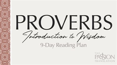 Proverbs – Introduction To Wisdom