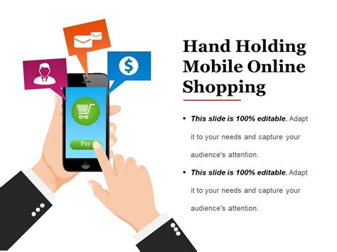 Hand Holding Mobile Online Shopping Presentation Deck Presentation