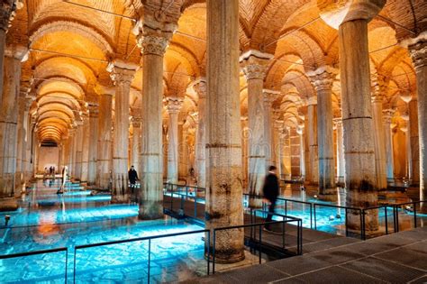 Interior View Of The Basilica Cistern In Istanbul Turkey Editorial