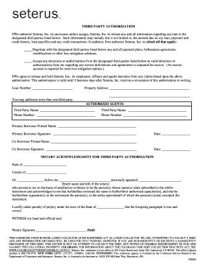 Seterus Third Party Authorization Form Fill Online Printable