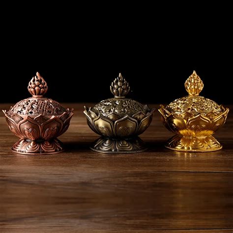 Alloy Tower Incense Burner Incense Buddhist Lotus Eight Censer Brass