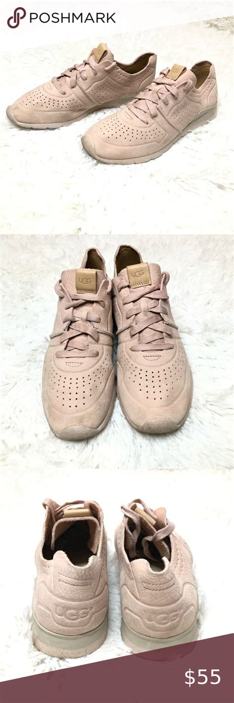 Ugg Treadlite Pastel Pink Leather Sneakers 85 Leather Sneakers Shoes