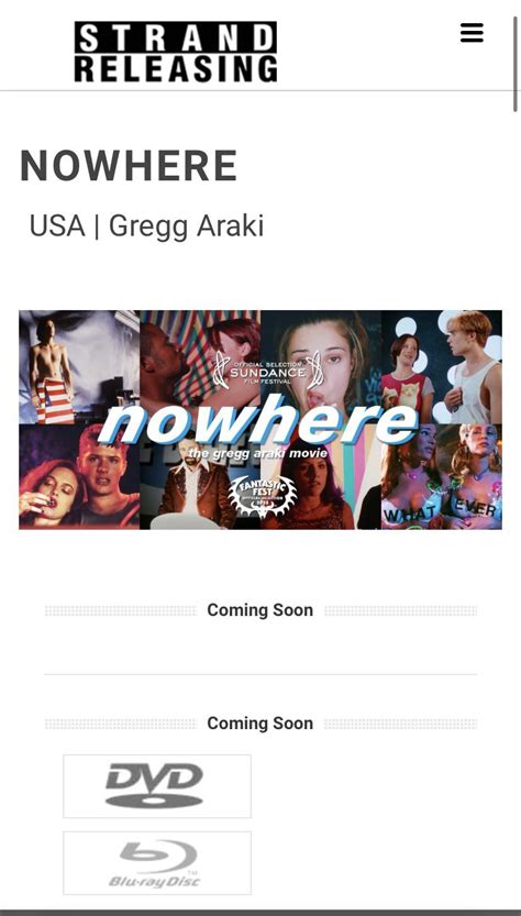 Gregg Arakis Nowhere Coming Soon From Strand Releasing R