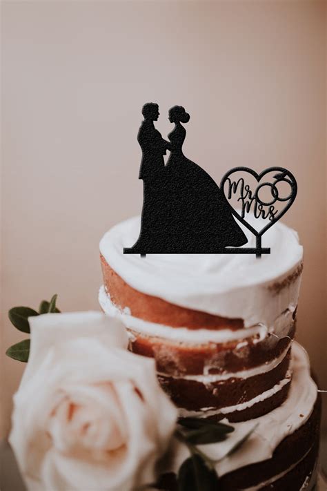 Wedding Cake Topper Svg Bride And Groom Topper Svg Mrandmrs Etsy