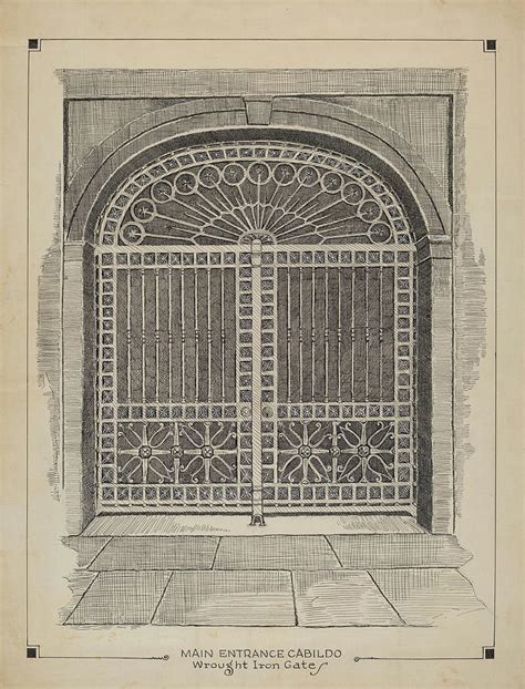 Wrought Iron Gate Drawing By Al Curry Pixels