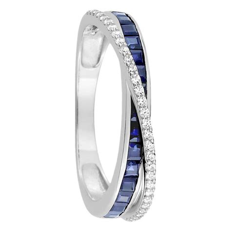 Bague Or Blanc Saphirs Oxydes De Zirconium Emanessence Ocarat