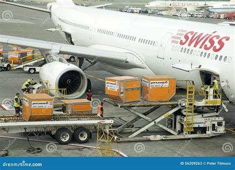 Aircraft Cargo Handling Loading Containers Editorial Stock Photo ...