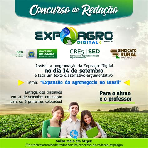 Concurso De Reda O Da Expoagro Digital Premiar Alunos Do Ensino M Dio