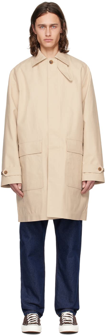 Maison Kitsuné Manteau beige à boutons SSENSE France