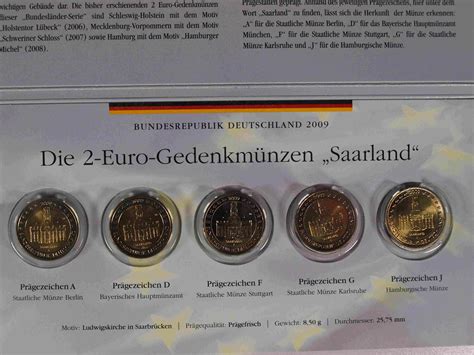 Allemagne Série 2 Euro commémoratives 2009 Sarre Ludwigskirche BU