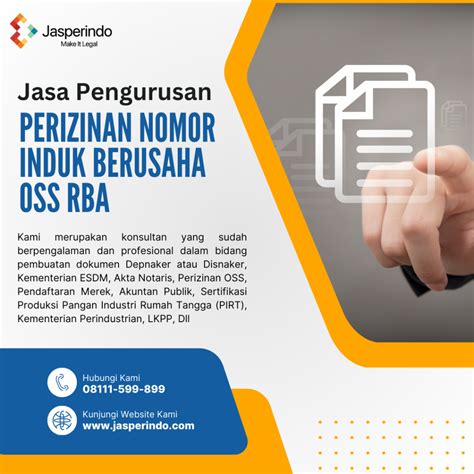 PERIZINAN NOMOR INDUK BERUSAHA OSS RBA Jasperindo