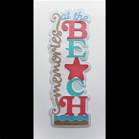 Scrapbook Title Die Cut Vertical Memories At The Beach A Etsy