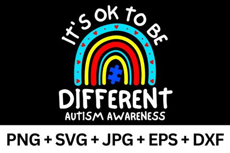 It S Ok To Be Different Autism Awareness Rainbow Svg