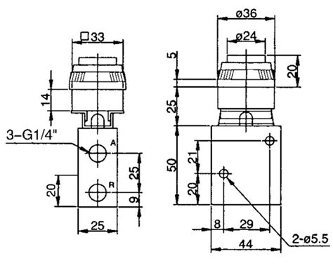 JM Series Two Position Three Way Mechanical Control Valve Pneumatic