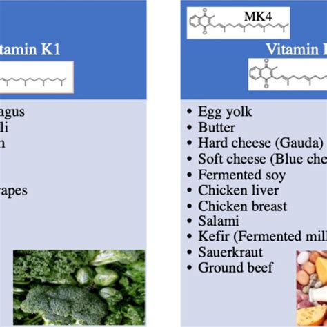 Sources Of Vitamin K1 And K2 In Food Vitamin K1 Phylloquinone Is