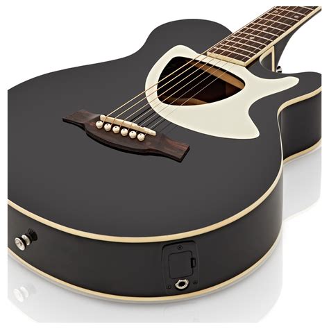 Disc Deluxe Thinline Electro Acoustic Guitar By Gear Music Black