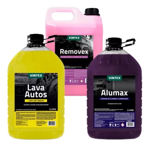 Kit Shampoo Removex Solupan Alumax Limpa Baú Vintex 5lts Frete grátis