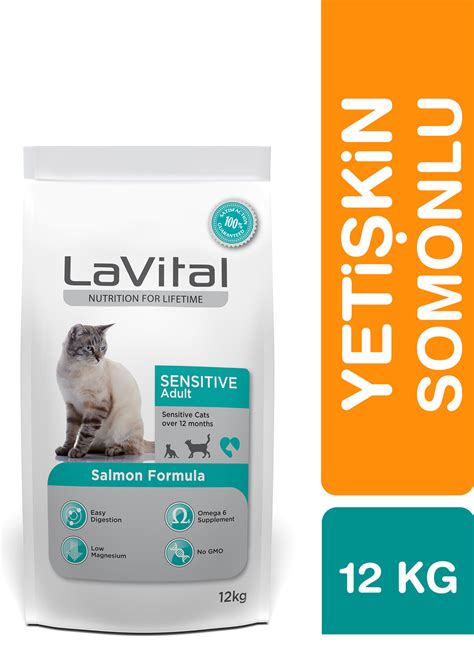 LaVital Yetişkin Kuru Kedi Maması Sensitive Adult Somonlu 12KG