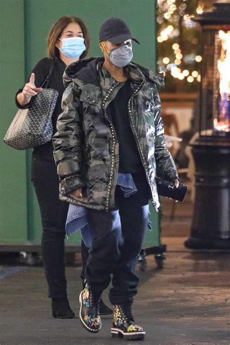 Jada Pinkett Smith In A Camo Puffer Jacket Leaves A Building In Beverly