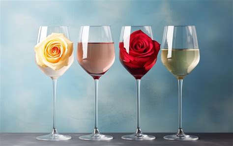 Premium Ai Image Flatlay Of Red Rose And White Wine In Glasses