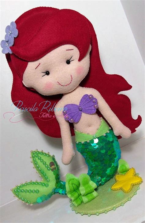 Princesas Disney Ariel Feltro Luxo Padrões de boneca de feltro