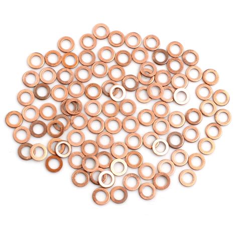 Pcs Mm Inner Dia Copper Washers Flat Sealing Gaskets Rings