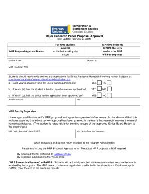 Fillable Online MRP Proposal Approval Form W2021 Fax Email Print