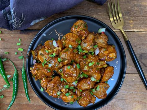 Mushroom Manchurian Recipe Dry Indian Chinese Indo Chinese By