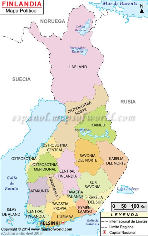 Mapa de Finlandia Mapa Físico Geográfico Político turístico y