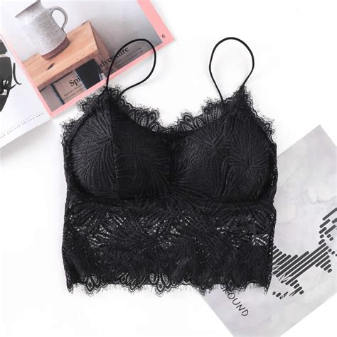 Embroidered Floral Lace Full Padded Crop Bralette Top Lingerie Sports Bra Free Delivery India