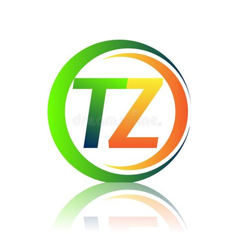 Initial Letter Logo Tz Company Name Green And Orange Color On Circle