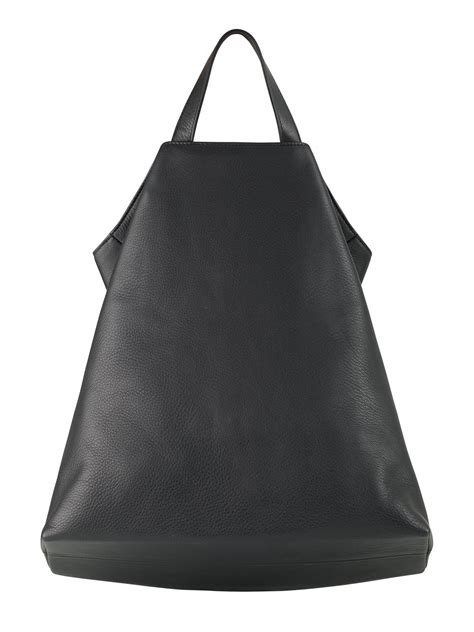 FLUKE tote bag in black calfskin leather | TSATSAS