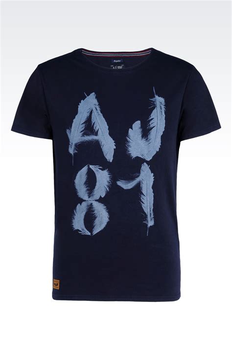 Armani Jeans Men Print T Shirt Armani Jeans Official Online Store