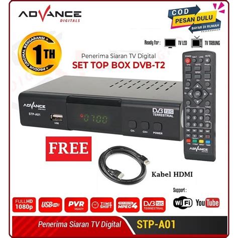 Jual STB Set Top Box ADVANCE STP AO1 DIGITAL DVB T2 Free Kabel HDMI