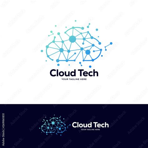 cloud logo designs template tech logo designs concept stock vector