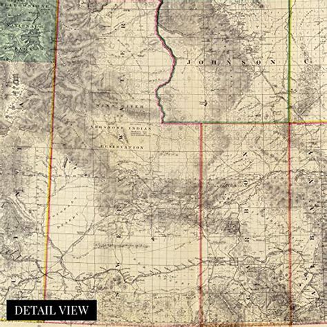 HISTORIX Vintage 1883 Map of Wyoming - 24x30 Inch Vintage Wyoming Map ...