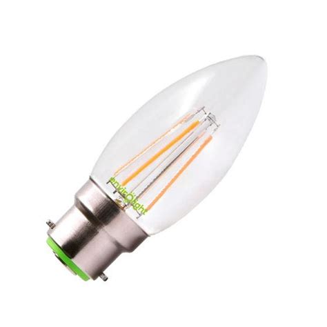 Philips 2W Warm White LED Filament Candle Bulb Bayonet Cap Lyco