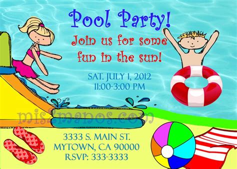 Pool Party Invitations DIY Custom Printable Birthday Party | Etsy